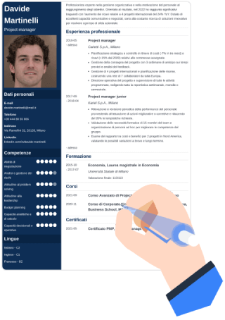 Builder di CV online crea il curriculum