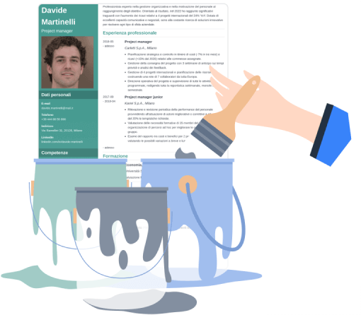 Zety CV editor personalizza il modello di CV