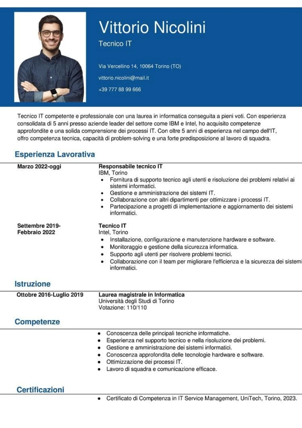 CV gratis professionale